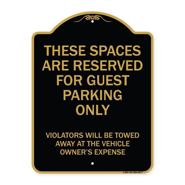 Designer Series-These Spaces Are Reserved For Guest Parking Only, 24" x 18", BG-1824-9877